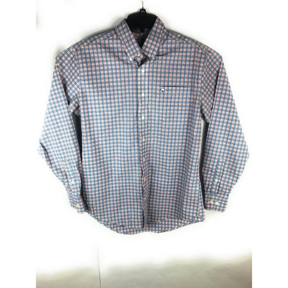 Southern Shirt Men's Medium Red Blue Check Long Sleeve  Cotton Blend Shirt A60 - Picture 1 of 5